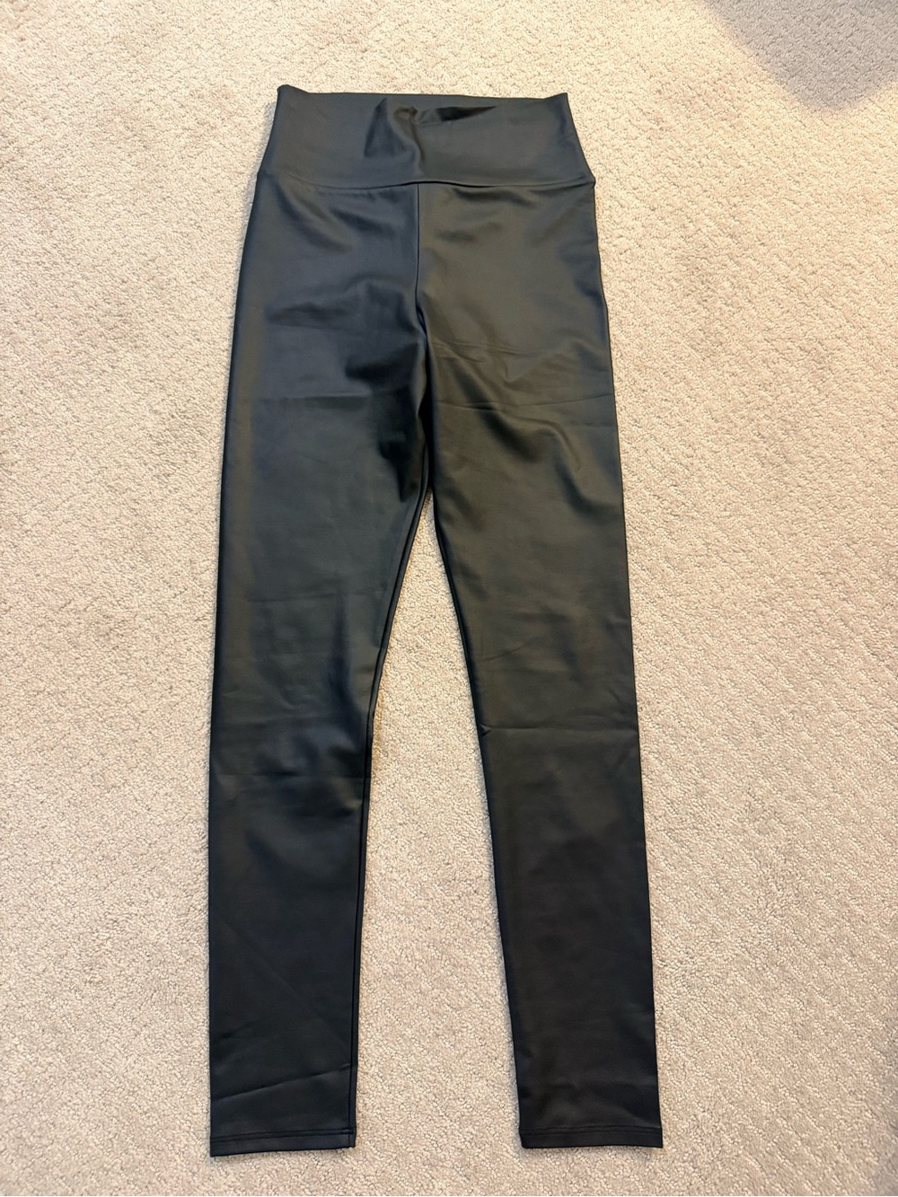 Black Faux Leather High-Rise Leggings